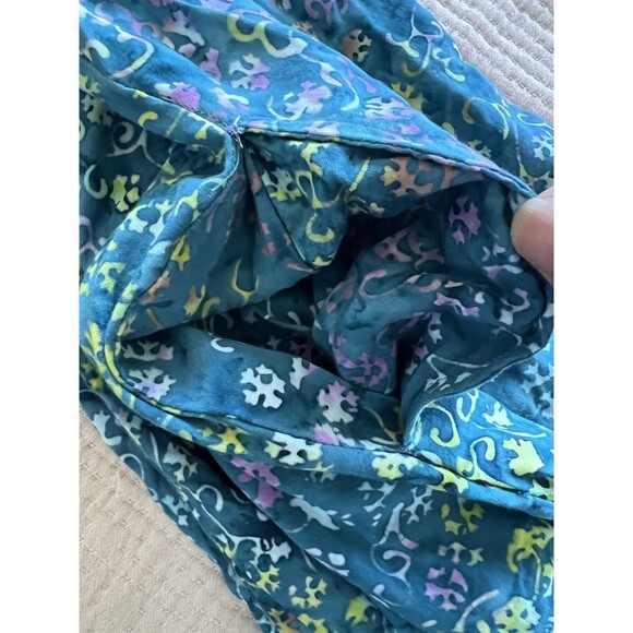 Eagle Ray Traders Dress Womens Large Blue Rayon Boho Batik Maxi Pockets Tie Back - Picture 14 of 14